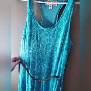 Turquoise Lace Maxi Dress